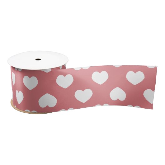 Minimalistische Roze Harten Satijnen Lint (Spoel)