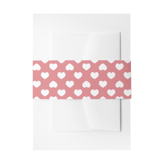 Minimalistische Roze Harten Uitnodigingen Wikkel (Voorkant Voorbeeld)