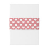 Minimalistische Roze Harten Uitnodigingen Wikkel (Achterkant Voorbeeld)
