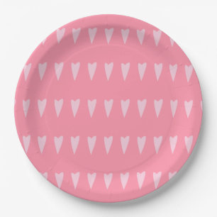 Minimalistische Roze Harten Valentijnsdag Maatwerk Papieren Bordje