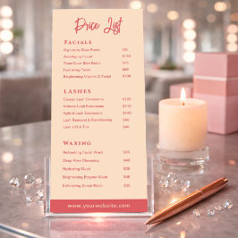 Minimalistische Roze & Ivoorkleurige Salon Schoonh Reclamekaart