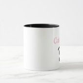 Minimalistische Roze Kat Moeder Script Zwarte Kat  Mok (Midden)