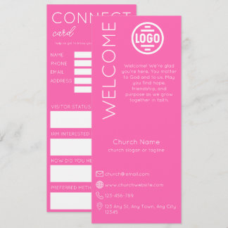 Minimalistische Roze Kerkaansluitkaart Kaart
