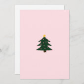 Minimalistische roze kerstboom Kaart (Voorkant / Achterkant)