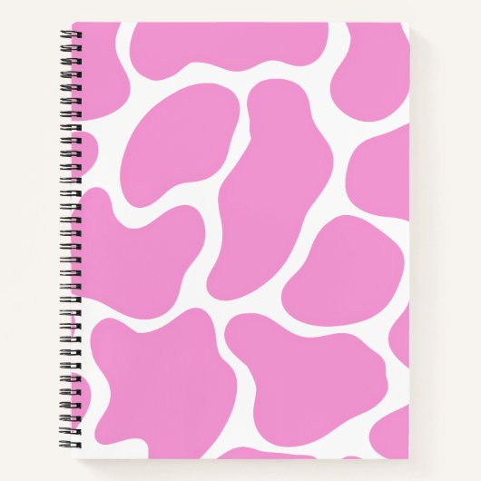 Minimalistische roze Koe print Notitieboek (Voorkant)
