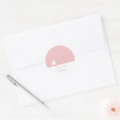 Minimalistische Roze Konijn Gelukkige Paasschool Ronde Sticker (Envelop)