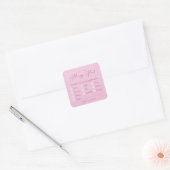 Minimalistische Roze Kraft Elegante Script Allergi Vierkante Sticker (Envelop)