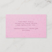 Minimalistische Roze Kraft Elegante Script Bakkeri Visitekaartje (Achterkant)