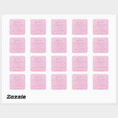 Minimalistische Roze Kraft Script Bakkerij Ingredi Vierkante Sticker (Vel)