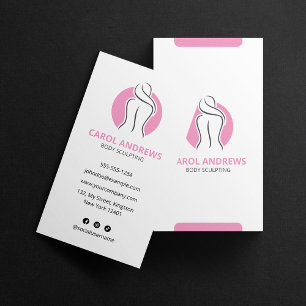 Minimalistische Roze Lichaamsmodellering Contourin Visitekaartje