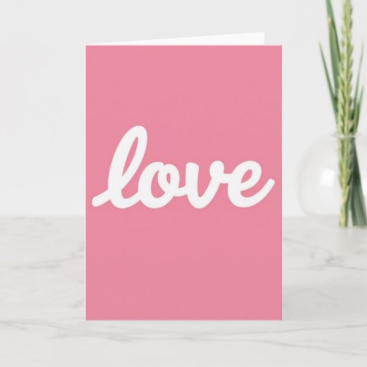Minimalistische Roze Liefdes Script Kaart (Voorkant)