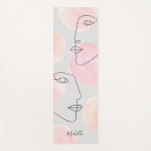 Minimalistische roze lijntrekvlakken Aangepaste na Yogamat (Voorkant)