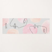 Minimalistische roze lijntrekvlakken Aangepaste na Yogamat (Voorkant (horizontaal))