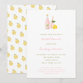 Minimalistische roze limonade bruids brunch kaart (Voorkant / Achterkant)