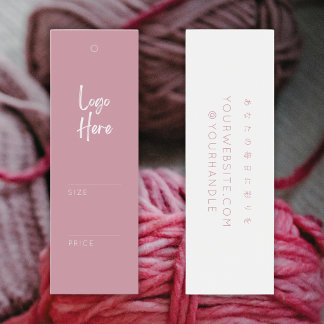 Minimalistische Roze Logo Prijs Hang Tag Mini Visitekaartjes