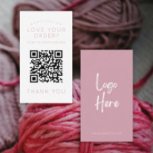 Minimalistische Roze Logo QR Code Laat een Review
