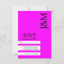 Minimalistische roze-magenta RSVP kaart