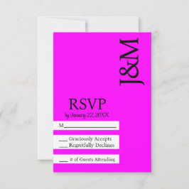 Minimalistische roze-magenta RSVP kaart