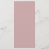 Minimalistische Roze Mauve Bruiloft Menu (Achterkant)