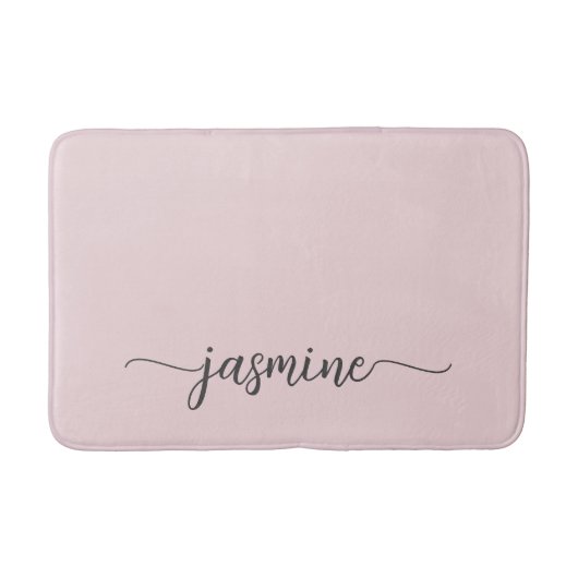 Minimalistische Roze Meisjesnaam Monogram Script B Badmat (Voorkant)