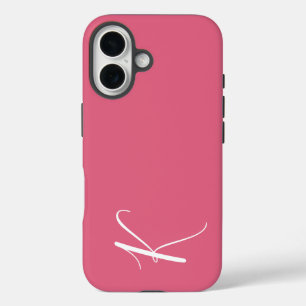 Minimalistische Roze met Initiaal  iPhone 16 Hoesje