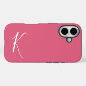 Minimalistische Roze met Initiaal  Case-Mate iPhone Case (Achterkant (horizontaal))