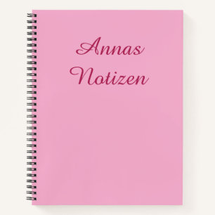 Minimalistische roze met magenta tekst Duitse Noti Notitieboek