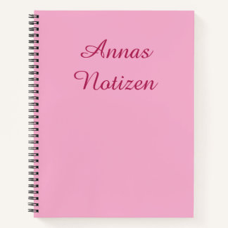 Minimalistische roze met magenta tekst Duitse Noti Notitieboek