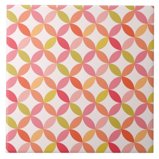 Minimalistische roze mid century modern tegeltje (Voorkant)