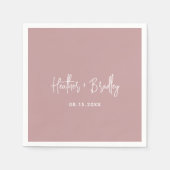 Minimalistische roze moderne bruiloft servet (Voorkant)