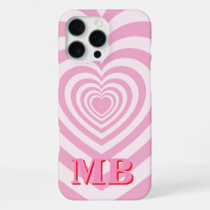 Minimalistische Roze Moderne Initiaal Monogram iPhone 16 Pro Max Hoesje