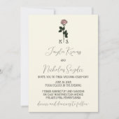 Minimalistische Roze Monogram Huwelijksuitnodiging Kaart (Voorkant)