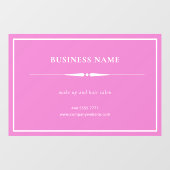 Minimalistische Roze Naam Kapsalon Kleine Ondernem Raamsticker (Vel)