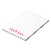 Minimalistische Roze Naam Persoonlijk  Notitieblok (Linkerzijde)