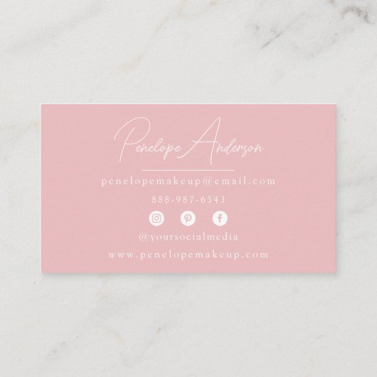 Minimalistische roze neutrale Boho chique moderne  Visitekaartje (Achterkant)