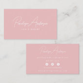 Minimalistische roze neutrale Boho chique moderne  Visitekaartje (Voorkant / Achterkant)