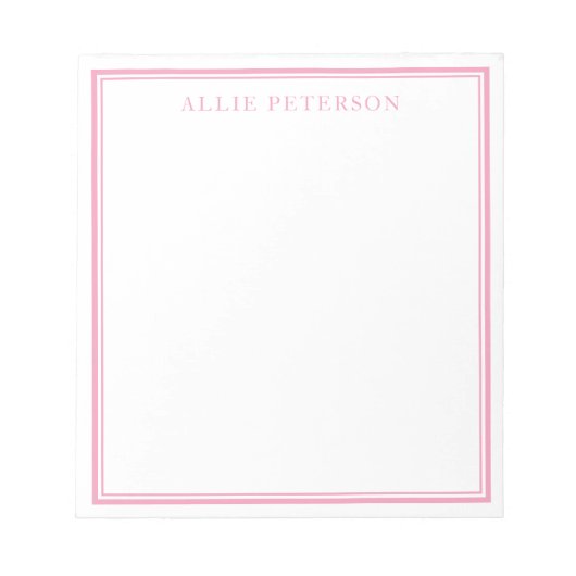 Minimalistische roze notebooks notitieblok (Voorkant)