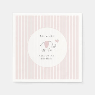 Minimalistische Roze Olifant Baby Shower Servet