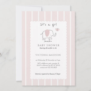 Minimalistische Roze Olifant Sketch Het is een Mei Kaart