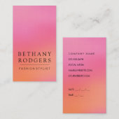 Minimalistische Roze Oranje Blend Visitekaartje (Voorkant / Achterkant)