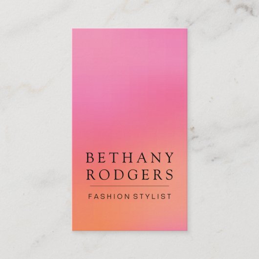 Minimalistische Roze Oranje Blend Visitekaartje (Voorkant)