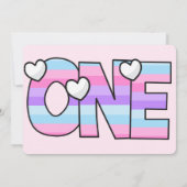 Minimalistische roze Paarse ombre eerste verjaarda Kaart (Achterkant)