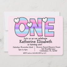 Minimalistische roze Paarse ombre eerste verjaarda