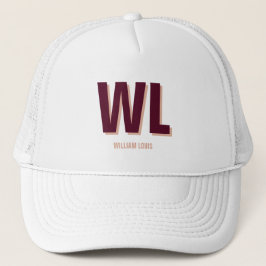 Minimalistische Roze Paarse Persoonlijke Monogram  Trucker Pet