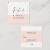 Minimalistische roze penseelstreken doorverwijzing vierkante visitekaartje (Voorkant / Achterkant)