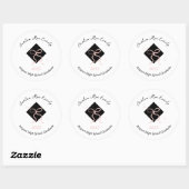 Minimalistische Roze Pet en Strik Afstuderen Ronde Sticker (Vel)