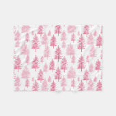 Minimalistische Roze Pijnbomen Fleece Deken (Voorkant (Horizontaal))