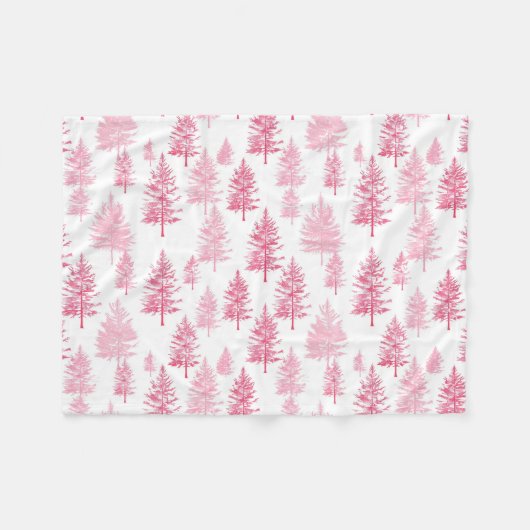 Minimalistische Roze Pijnbomen Fleece Deken (Voorkant (Horizontaal))