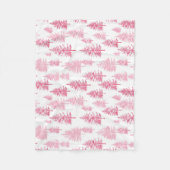 Minimalistische Roze Pijnbomen Fleece Deken (Voorkant)