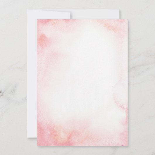 Minimalistische Roze Pioen Bloemachtige Bruidsdouc Kaart (Achterkant)